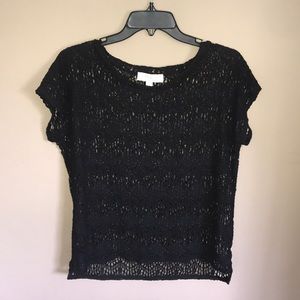 Olive & Oak Tops - Olive & Oak Black Crochet Tee Olive & Oak Tops - Olive & Oak Black Crochet Tee